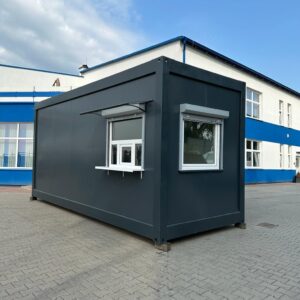 Контейнер з вікном подачі та навісом